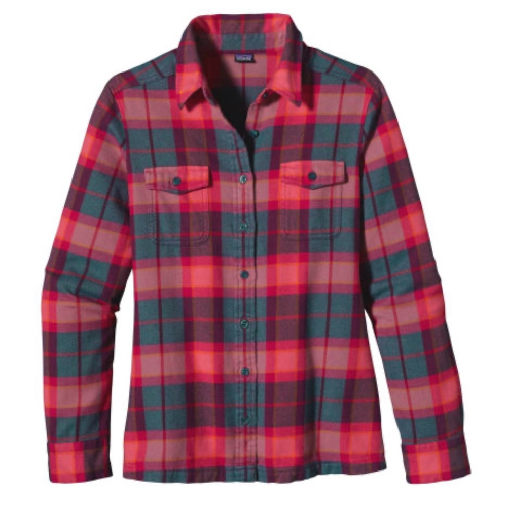 Patagonia Long sleeve Fjord 100% Organic Cotton Flannel Plaid Shirt - sz 12